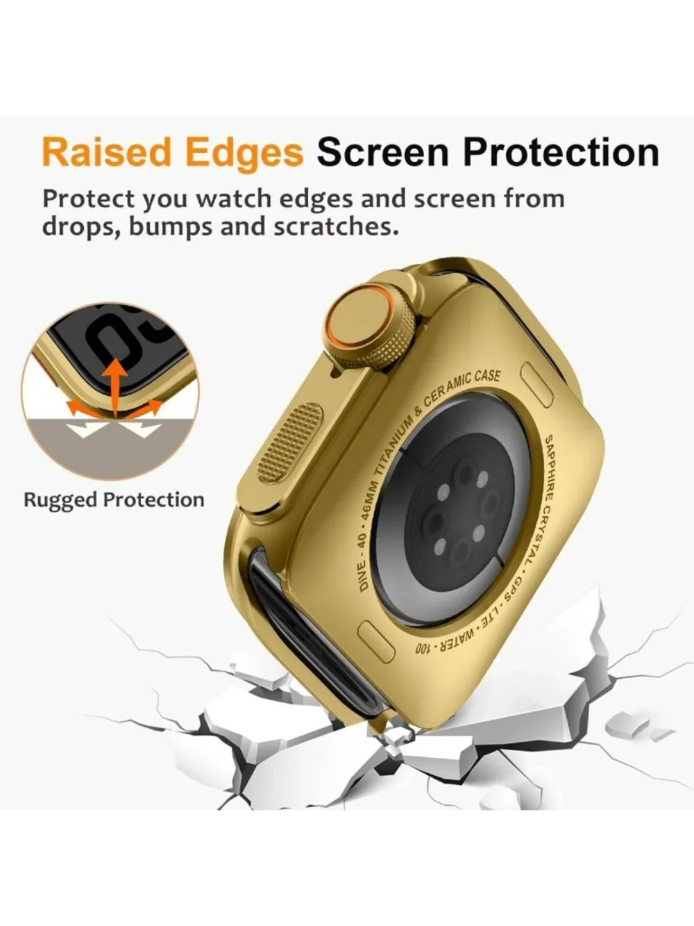 2-in-1 Metal Case for Apple Watch Series 11/10 46mm - Rugged Shockproof Bumper